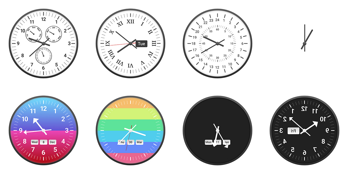 Sample clocks from ClockBench